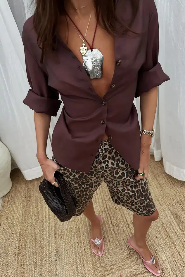 Never Fully Dressed Trousers and Shorts Leopard Lucia Scallop Pocket Long Shorts 8211 Women Never Fully Dressed Trousers and Shorts Leopard Lucia Scallop Pocket Long Shorts 8211 Women