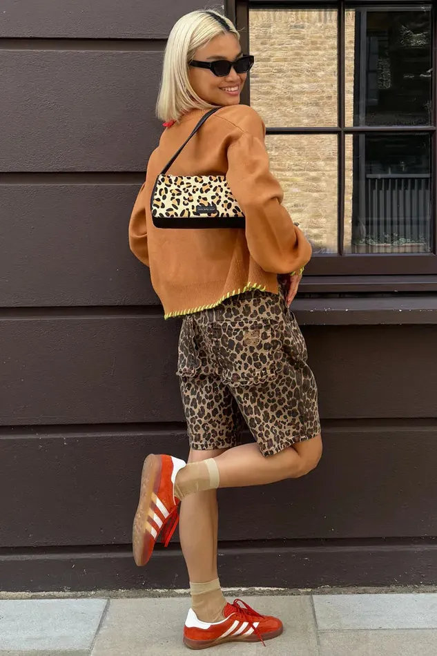 Never Fully Dressed Trousers and Shorts Leopard Lucia Scallop Pocket Long Shorts 8211 Women