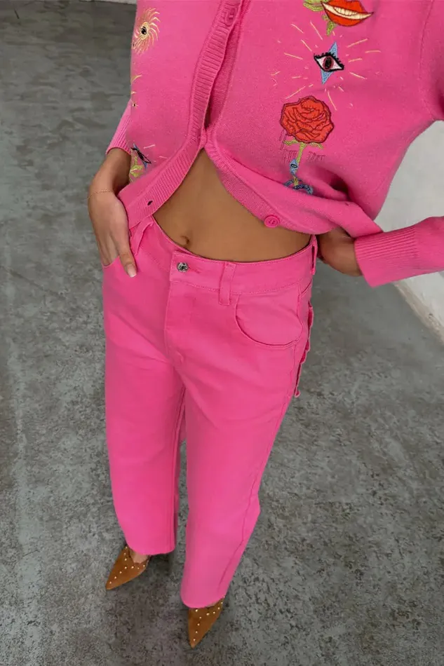 Never Fully Dressed Trousers and Shorts Pink Denim Scallop Detail Jeans 8211 Women Never Fully Dressed Trousers and Shorts Pink Denim Scallop Detail Jeans 8211 Women