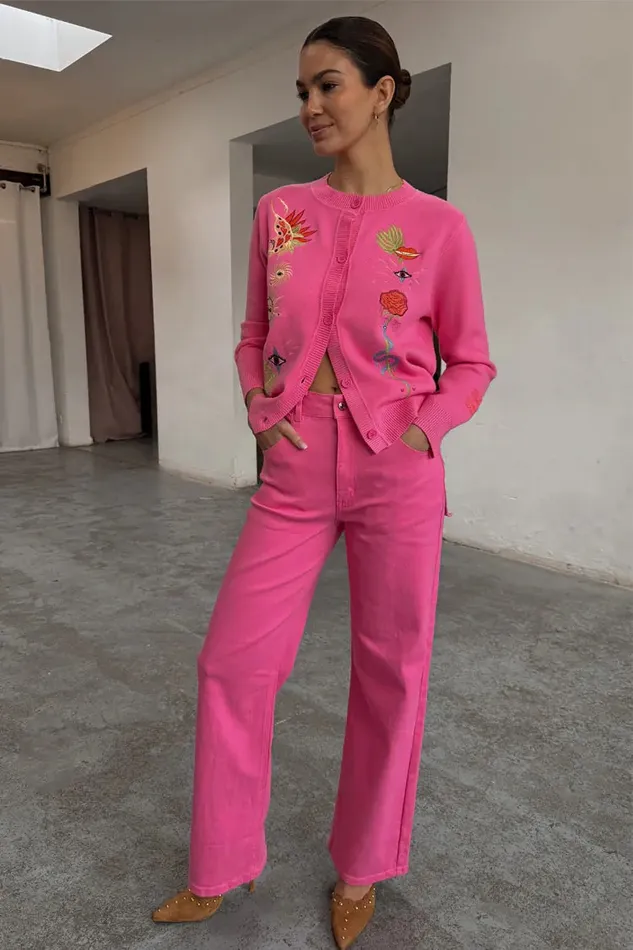 Never Fully Dressed Trousers and Shorts Pink Denim Scallop Detail Jeans 8211 Women