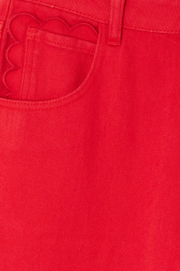 Never Fully Dressed Trousers and Shorts Red Denim Scallop Jeans 8211 Women