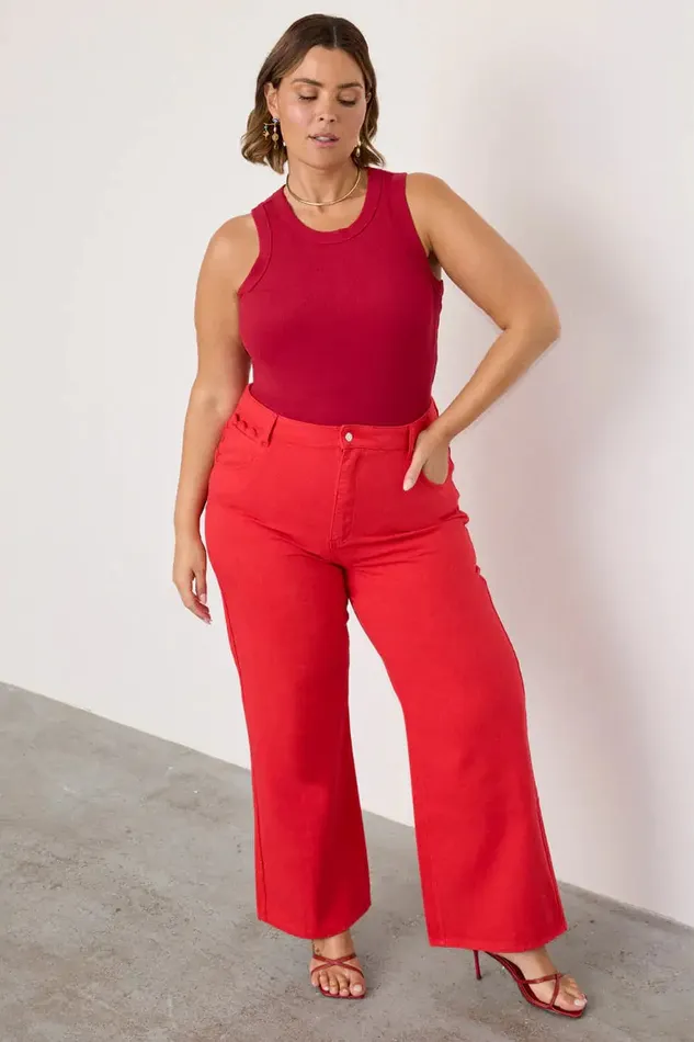 Never Fully Dressed Trousers and Shorts Red Denim Scallop Jeans 8211 Women