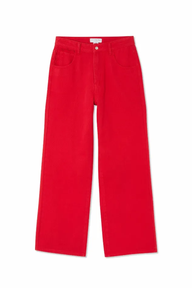 Never Fully Dressed Trousers and Shorts Red Denim Scallop Jeans 8211 Women
