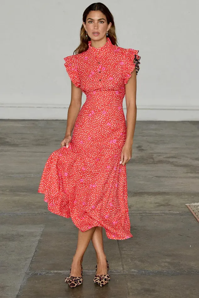 Never Fully Dressed Wedding Guest Red Floral Remi Dress 8211 Women