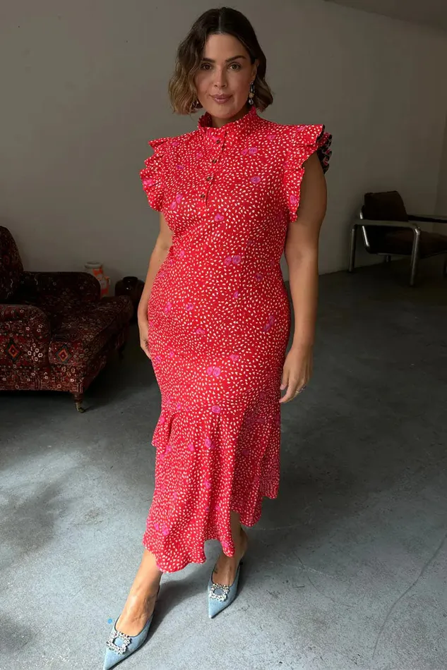 Never Fully Dressed Wedding Guest Red Floral Remi Dress 8211 Women