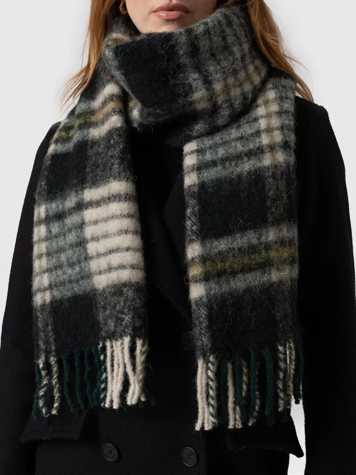 Nora Check Scarf 8211 Green Green Women Saint And Sofia Scarves and Hats
