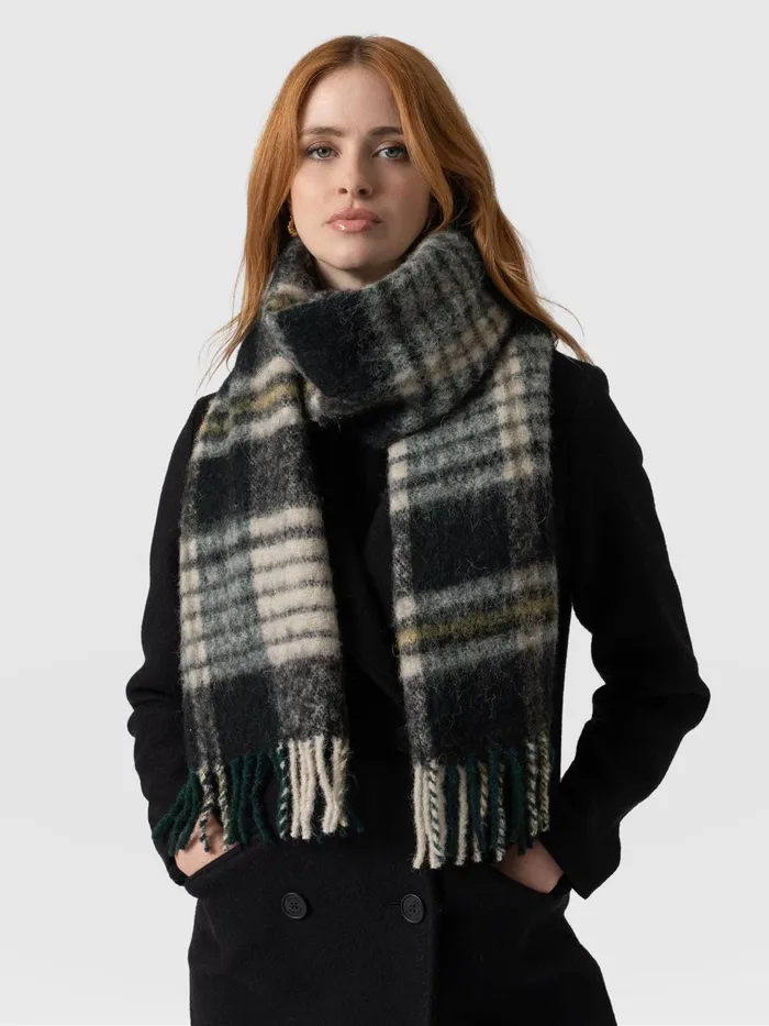 Nora Check Scarf 8211 Green Green Women Saint And Sofia Scarves and Hats