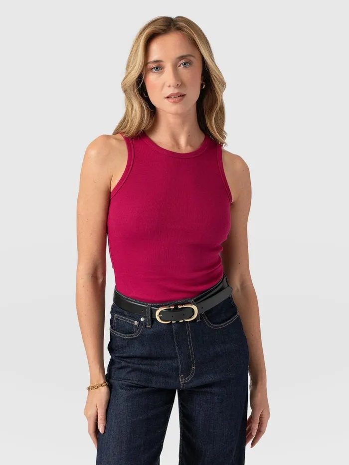 Nova Racer Vest 8211 Fuchsia Pink Fuchsia Pink Women Saint And Sofia TShirts and Tanks