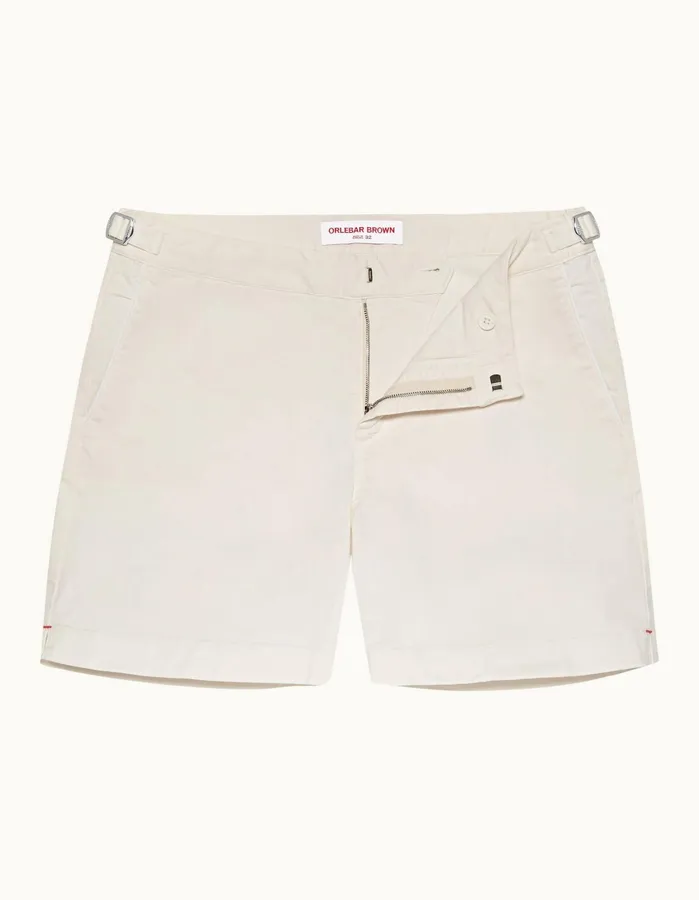 Orlebar Brown Day Shorts Men Bulldog Cotton Twill White Sand