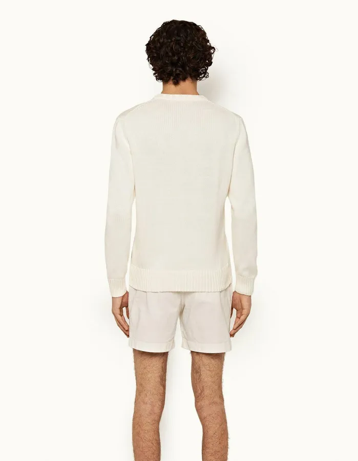 Orlebar Brown Day Shorts Men Bulldog Cotton Twill White Sand