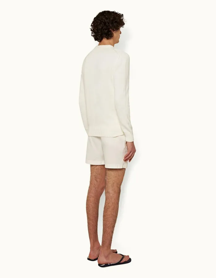 Orlebar Brown Day Shorts Men Bulldog Cotton Twill White Sand