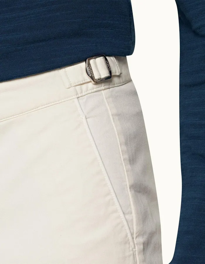 Orlebar Brown Day Shorts Men Bulldog Cotton Twill White Sand