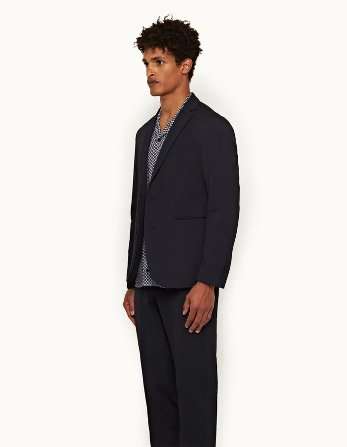 Orlebar Brown Jackets and Outerwear Men Ullock Seersucker Night Iris