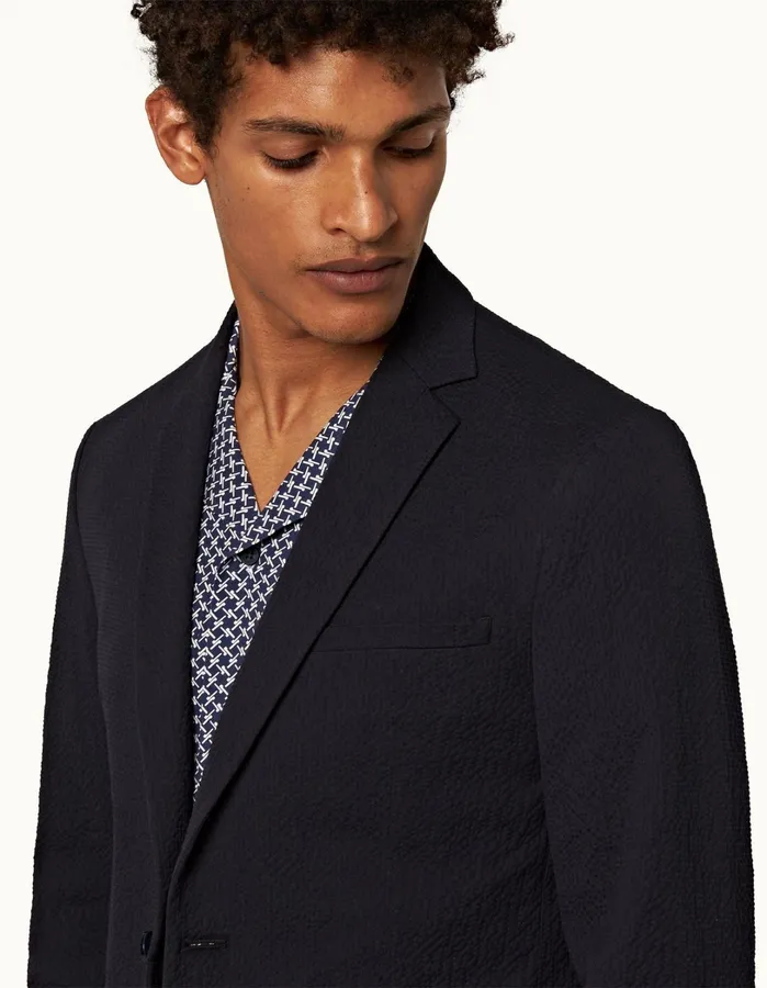 Orlebar Brown Jackets and Outerwear Men Ullock Seersucker Night Iris