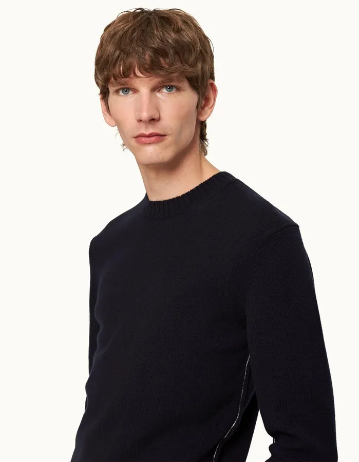 Orlebar Brown Knitwear Men Lorca Cashmere Night Iris