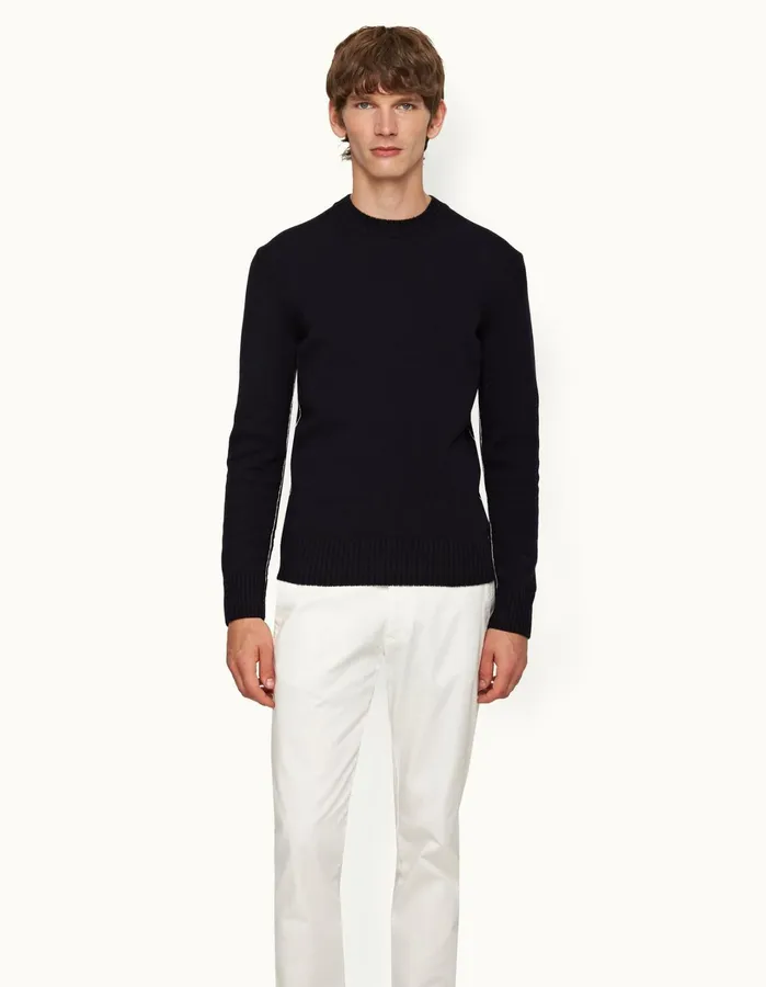 Orlebar Brown Knitwear Men Lorca Cashmere Night Iris