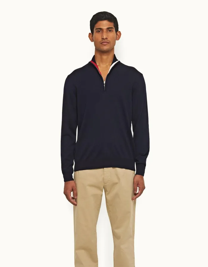 Orlebar Brown Knitwear Men Neilson Merino Navy