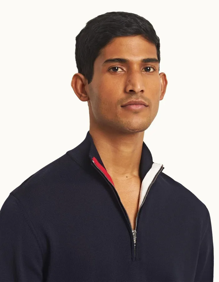 Orlebar Brown Knitwear Men Neilson Merino Navy