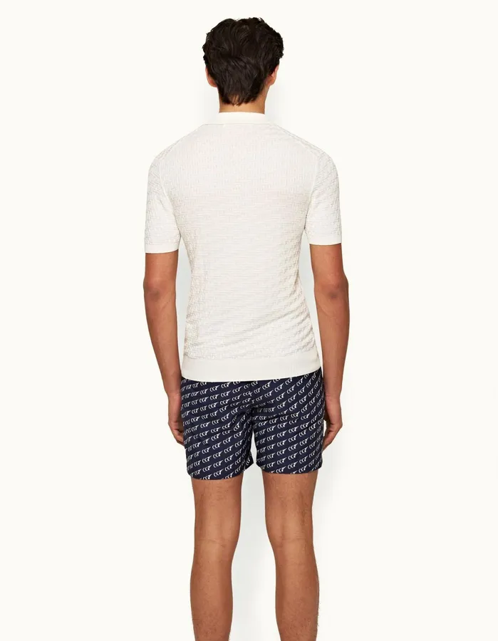 Orlebar Brown Polo Shirts Men Burnham White Sand
