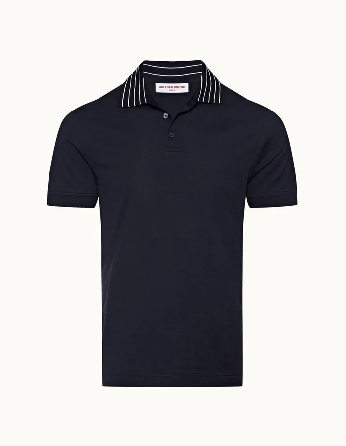 Orlebar Brown Polo Shirts Men Dominic Stripe Night Iris