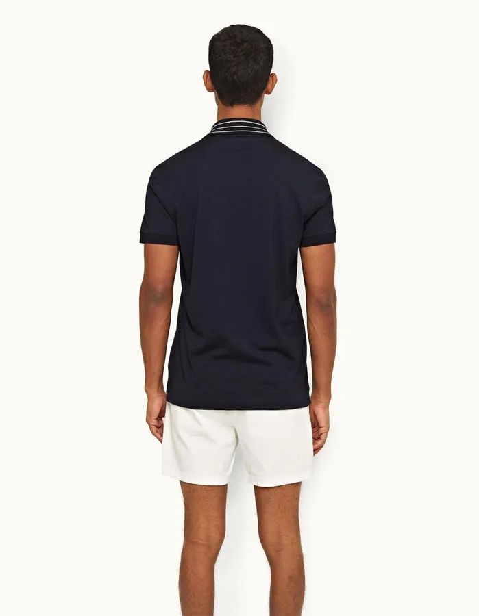 Orlebar Brown Polo Shirts Men Dominic Stripe Night Iris