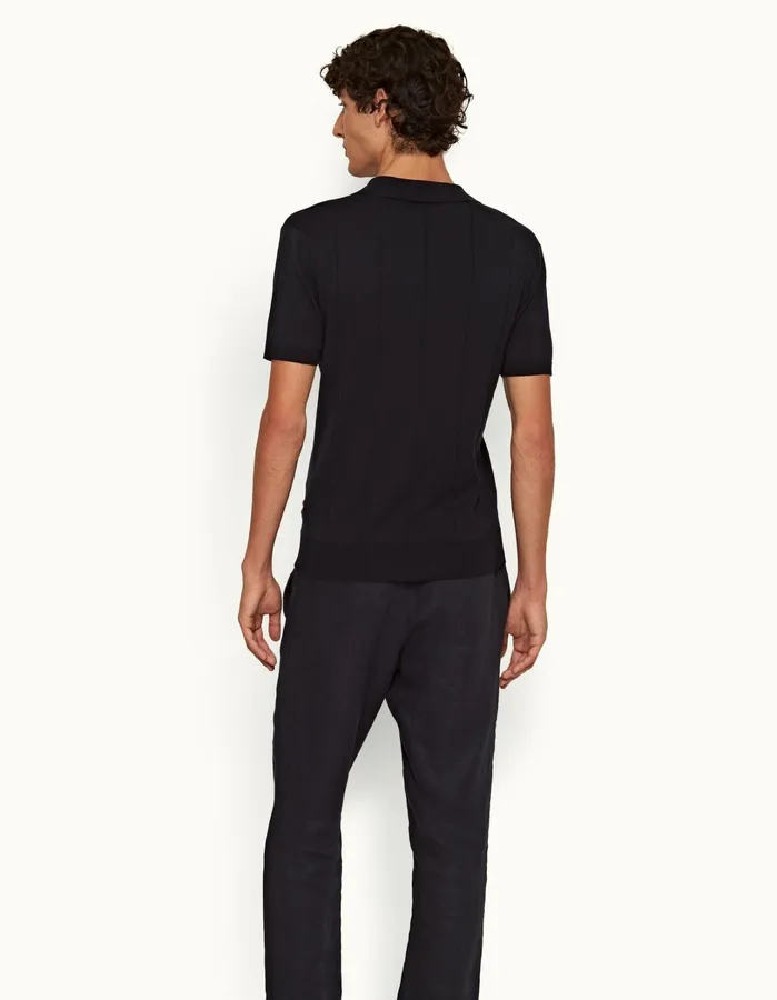 Orlebar Brown Polo Shirts Men Horton Cotton Silk Night Iris
