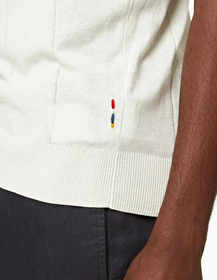 Orlebar Brown Polo Shirts Men Horton Cotton Silk White Sand