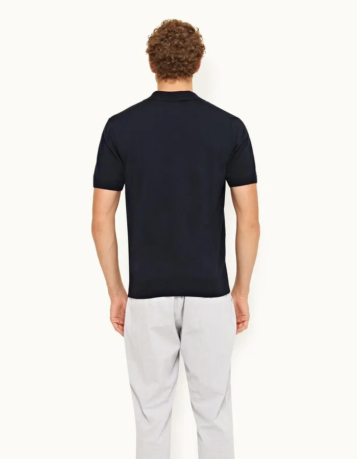 Orlebar Brown Polo Shirts Men Horton Tipping Night Iris