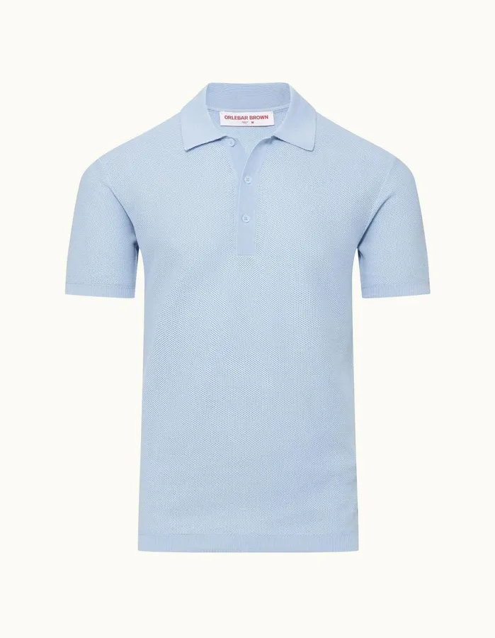 Orlebar Brown Polo Shirts Men Maranon Ice Blue