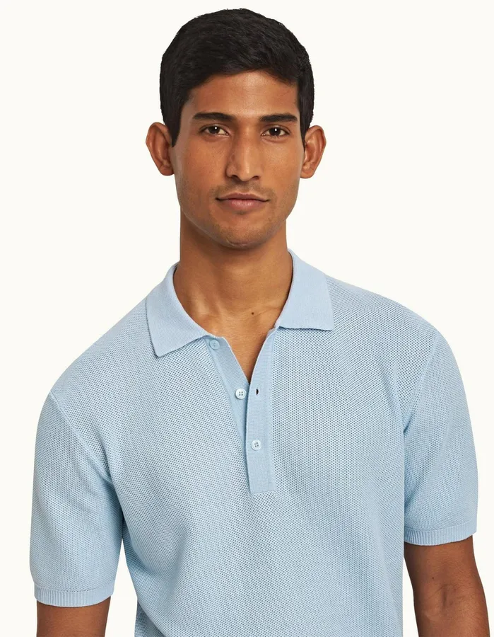 Orlebar Brown Polo Shirts Men Maranon Ice Blue