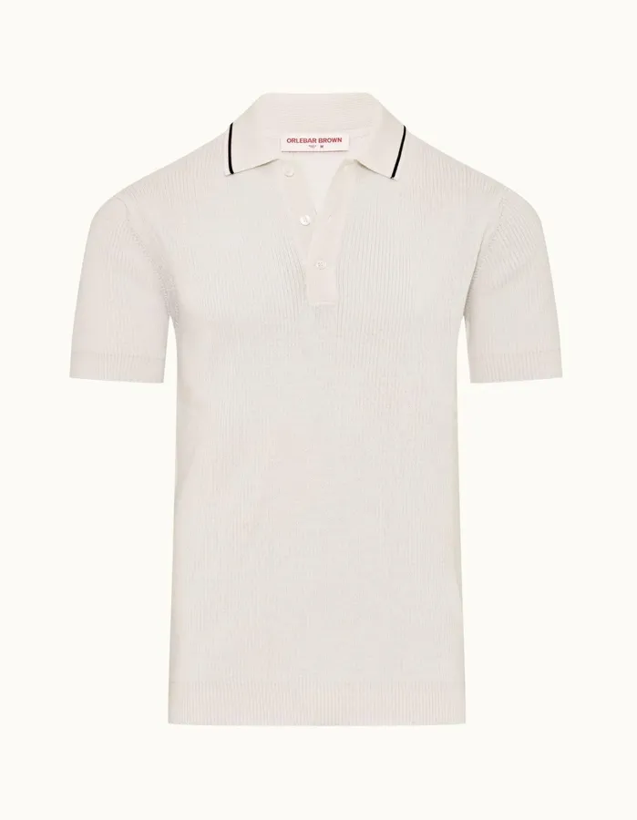 Orlebar Brown Polo Shirts Men Maranon Merino White Sand