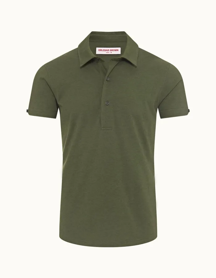 Orlebar Brown Polo Shirts Men Sebastian Cotton Silk Thyme