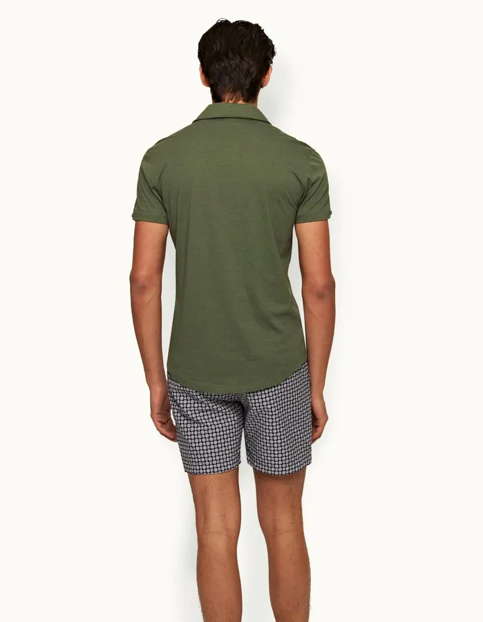 Orlebar Brown Polo Shirts Men Sebastian Cotton Silk Thyme