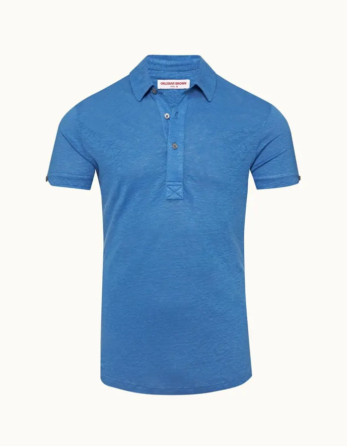 Orlebar Brown Polo Shirts Men Sebastian Linen Tidal