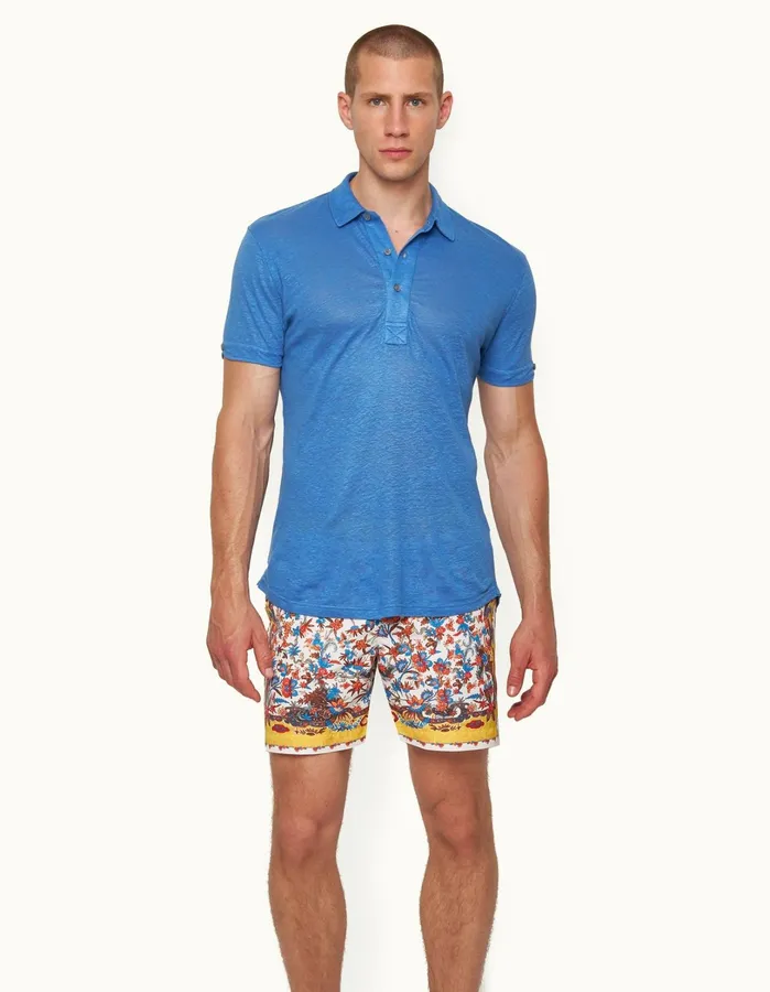 Orlebar Brown Polo Shirts Men Sebastian Linen Tidal