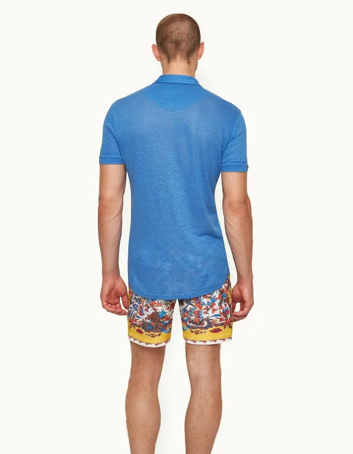 Orlebar Brown Polo Shirts Men Sebastian Linen Tidal
