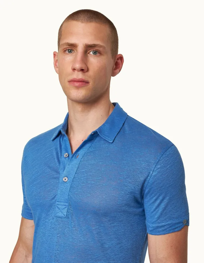 Orlebar Brown Polo Shirts Men Sebastian Linen Tidal