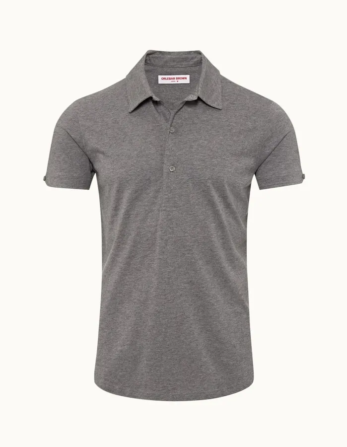 Orlebar Brown Polo Shirts Men Sebastian Silk Cinder