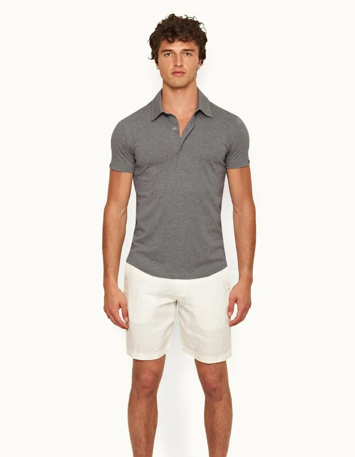 Orlebar Brown Polo Shirts Men Sebastian Silk Cinder