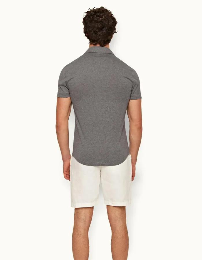 Orlebar Brown Polo Shirts Men Sebastian Silk Cinder