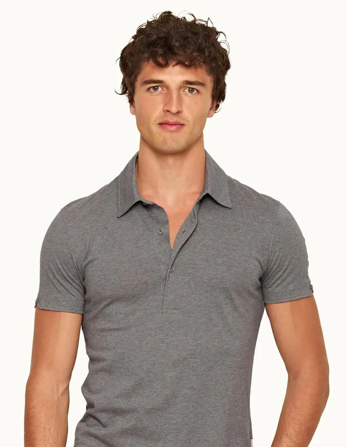 Orlebar Brown Polo Shirts Men Sebastian Silk Cinder