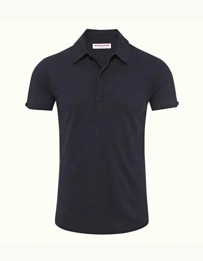 Orlebar Brown Polo Shirts Men Sebastian Silk Night Iris