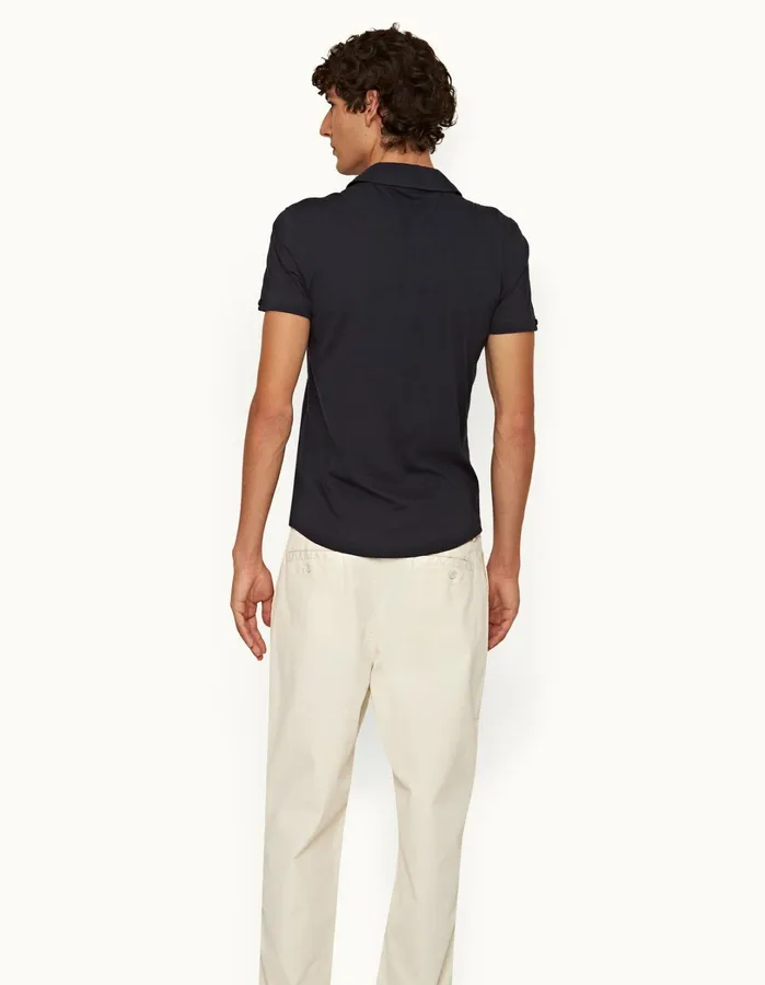 Orlebar Brown Polo Shirts Men Sebastian Silk Night Iris