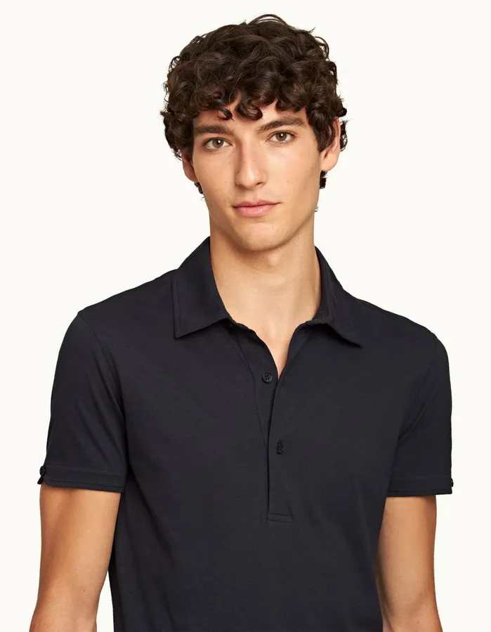 Orlebar Brown Polo Shirts Men Sebastian Silk Night Iris