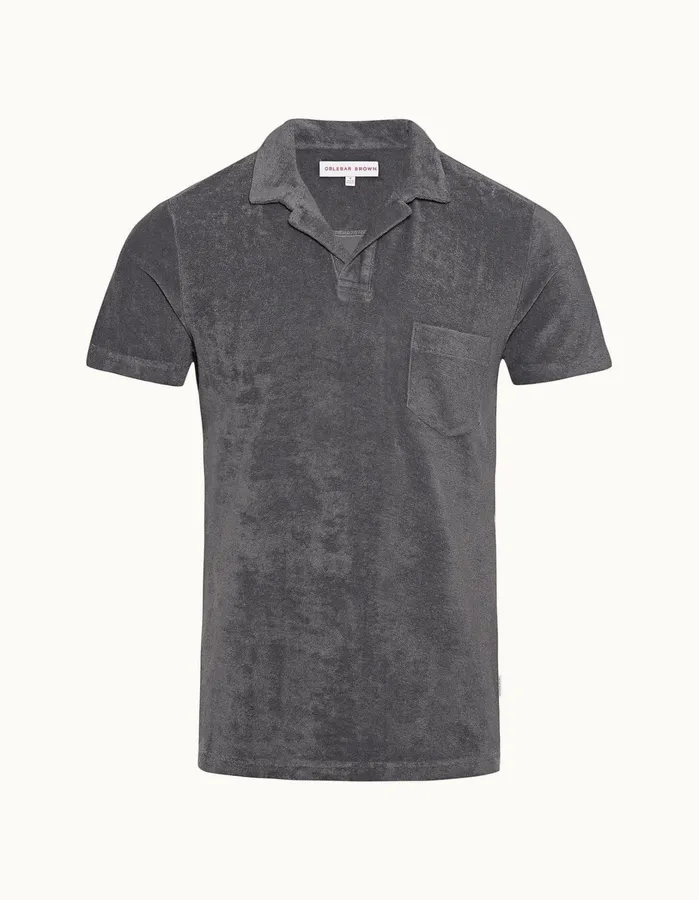 Orlebar Brown Polo Shirts Men Terry Towelling Granite