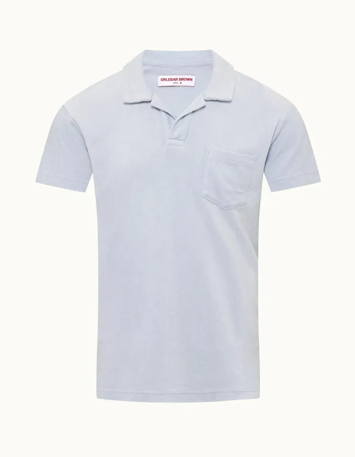 Orlebar Brown Polo Shirts Men Terry Towelling Light Island Sky