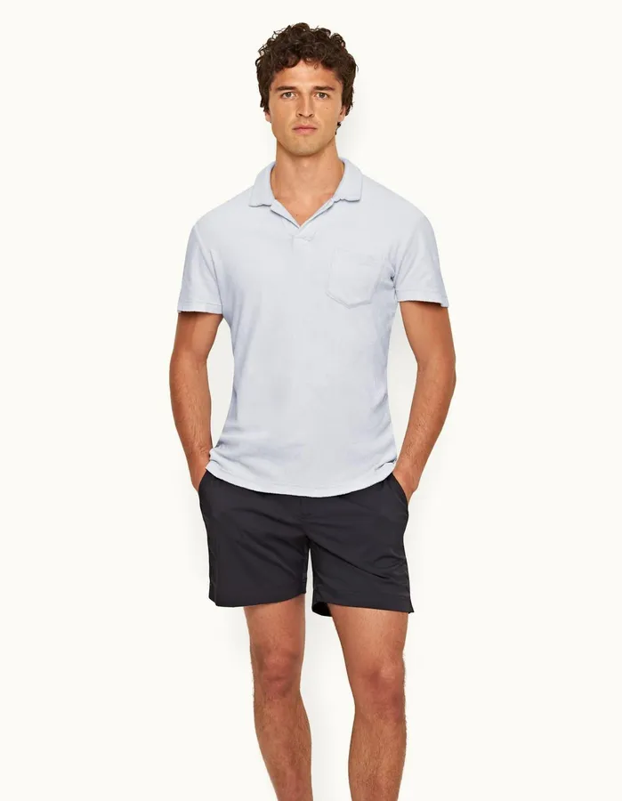 Orlebar Brown Polo Shirts Men Terry Towelling Light Island Sky