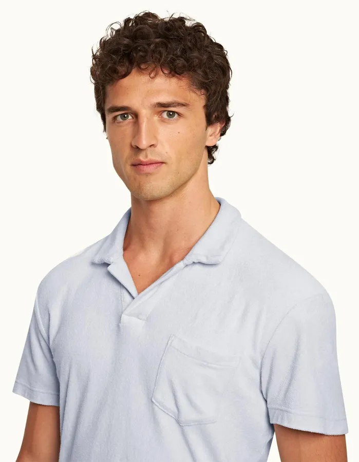 Orlebar Brown Polo Shirts Men Terry Towelling Light Island Sky