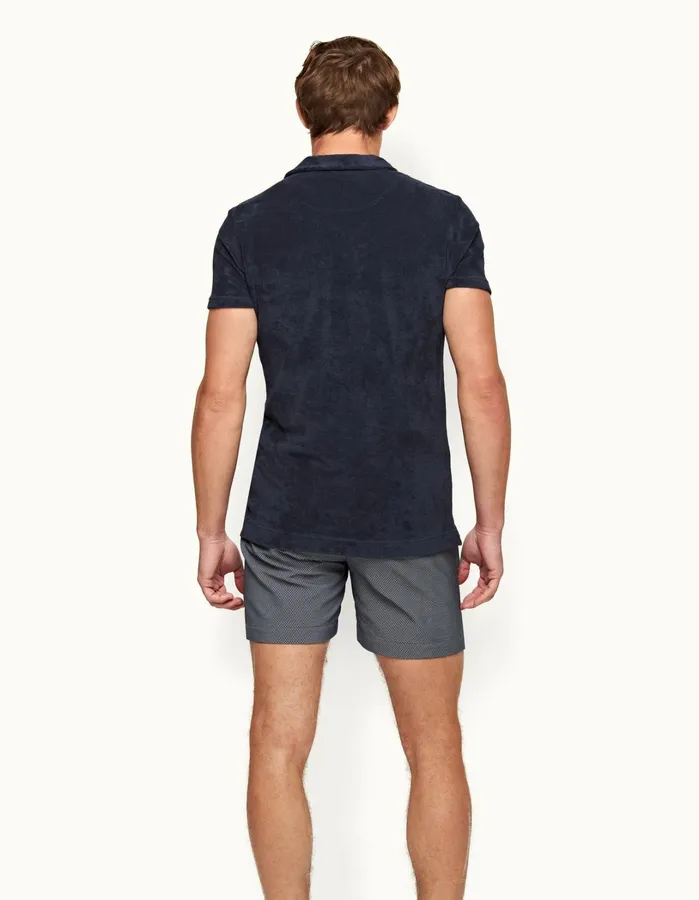 Orlebar Brown Polo Shirts Men Terry Towelling Navy