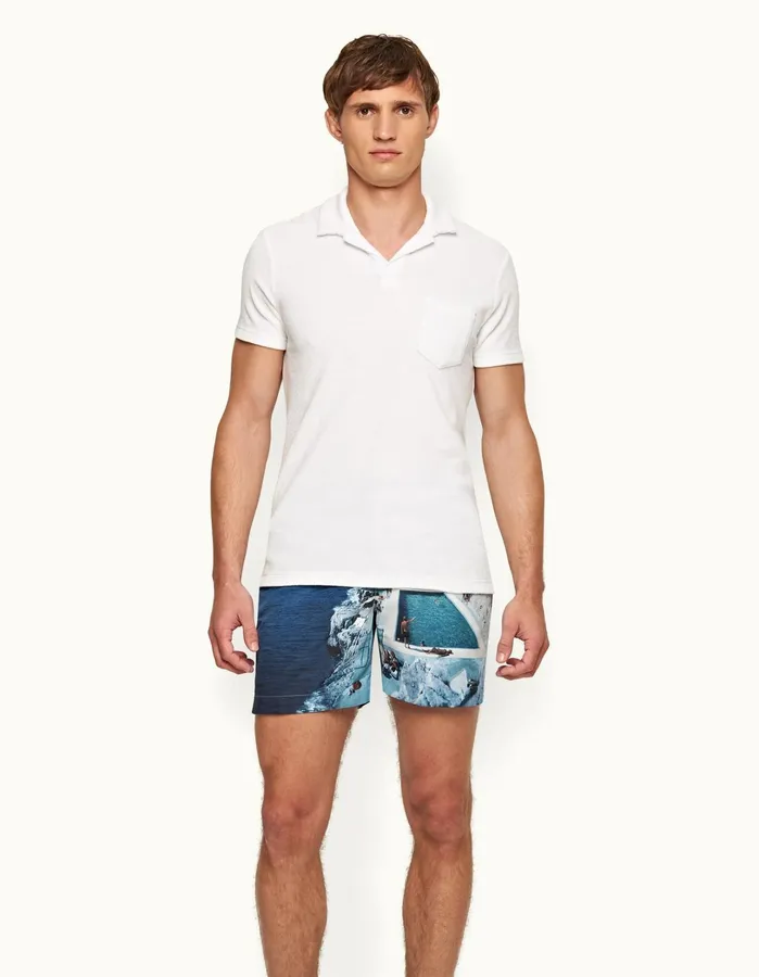 Orlebar Brown Polo Shirts Men Terry Towelling White